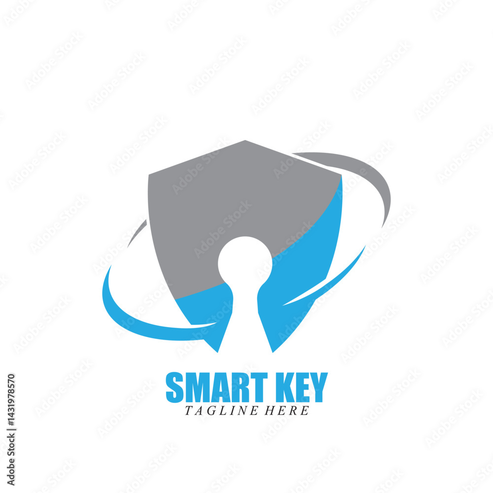 Fototapeta premium smart shield key icon vector illustration template design