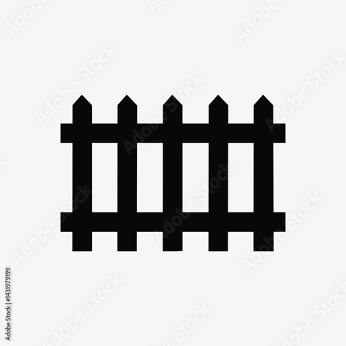 Black fence isolated icon, vector illustration.