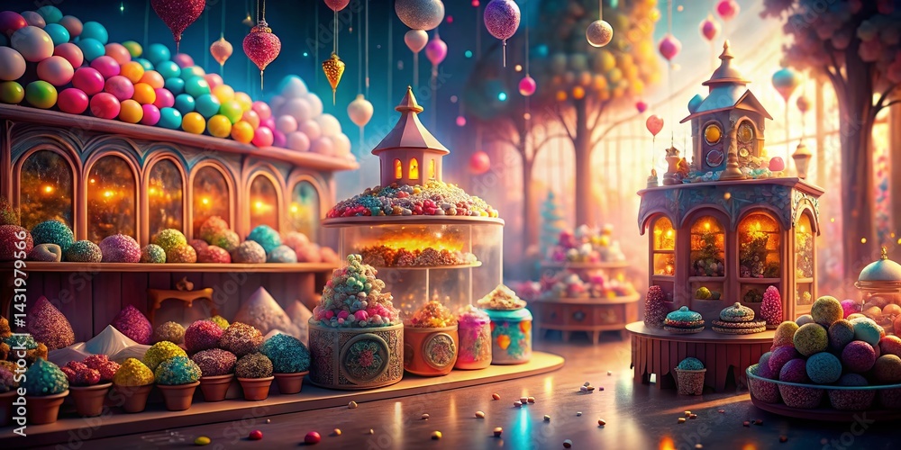 Whimsical Candy Shop: Fantasy Bokeh, Sweet Treats, Magical Sweets, Enchanting Confectionery