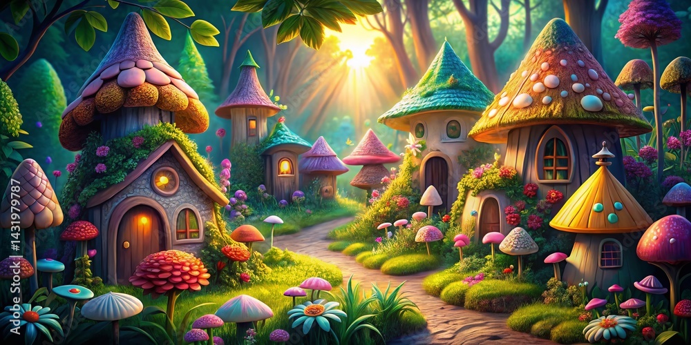 Whimsical Fairy House Coloring Book: Enchanting Fantasy Home Illustrations