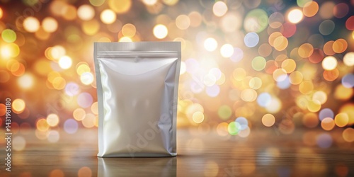 White Plastic Packaging Mockup with Bokeh Background - Product Display