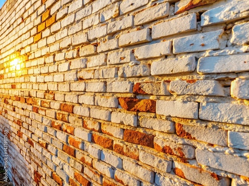 Obraz na płótnie Whitewashed Brick Wall Aerial Photography Background for Text and Images w salonie