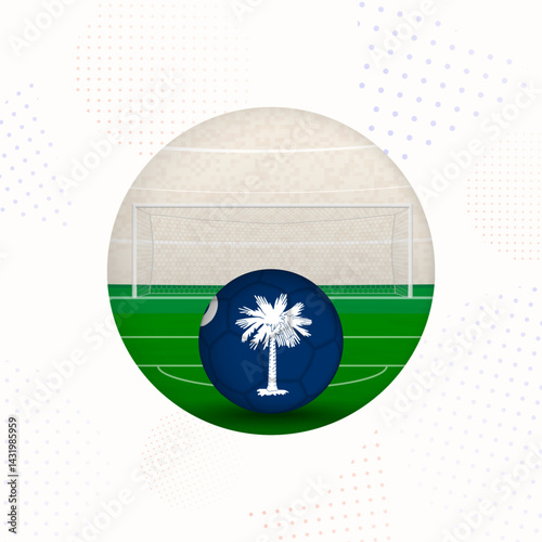 South Carolina Flag Football Image for Sports Promotions, South Carolina Soccer Ball Ready for Kickoff.