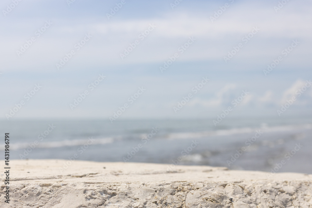 Fototapeta premium Stone Platform by the Sea for Product Display