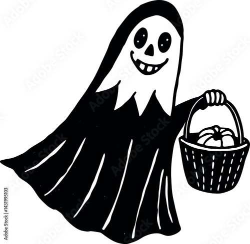 Ghost With Candy Bucket