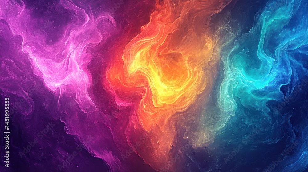 Fototapeta premium Abstract Colorful Flowing Clouds