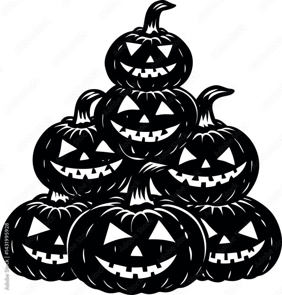 Obraz premium Stack Of Halloween Pumpkins