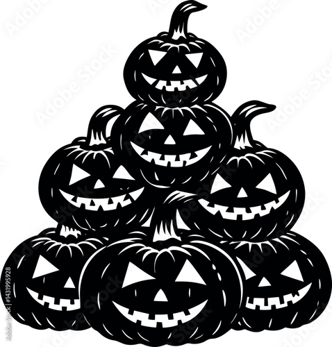 Stack Of Halloween Pumpkins