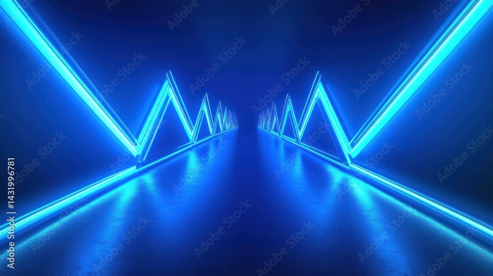 Fototapeta premium Neon Triangle Tunnel (1)