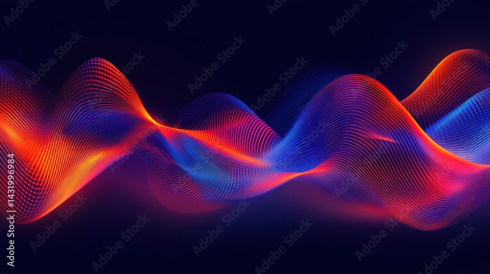 Fototapeta premium Abstract glowing waves of light