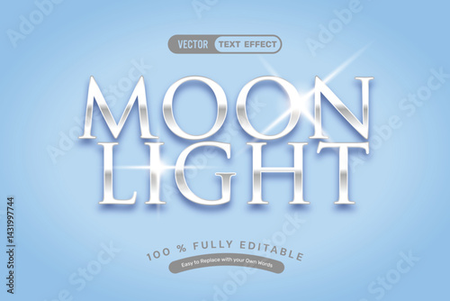 Luxury Silver Moonlight Vector Text Effect