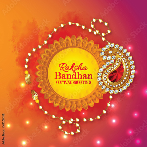 Raksha bandhan indian festival greeting card