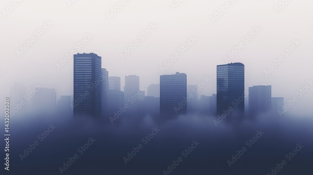 Fototapeta premium Foggy City Skyline