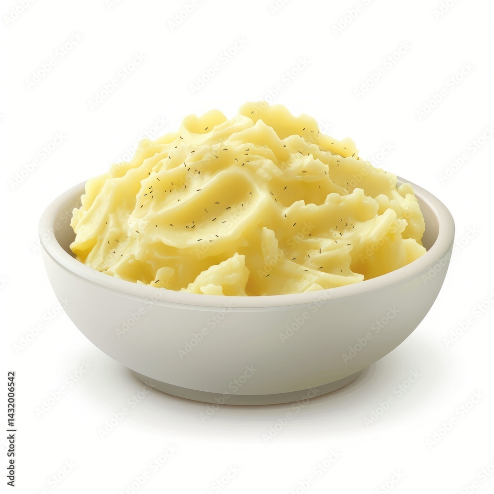 Creamy mashed potatoes in a small bowl. Creamy mashed potatoes in a small bowl.