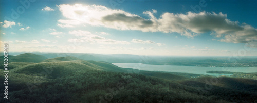Elevated view of the Mount Beacon and Breakneck Ridge, Hudson River, New York State, USA.