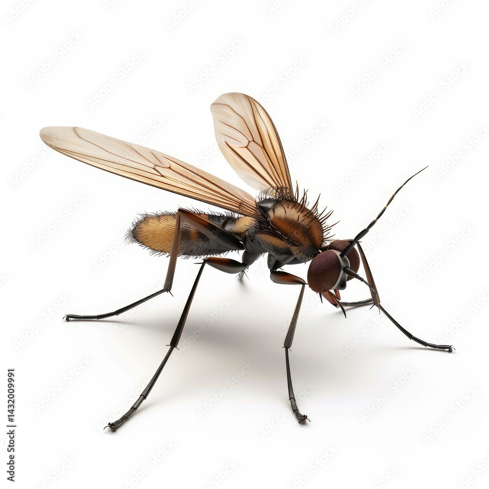 Fototapeta premium Detailed illustration of a large, winged insect.