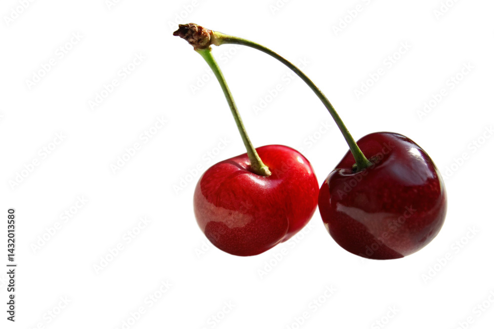Two cherry fruits isolated on transparent background
Two cherry fruits isolated on transparent background