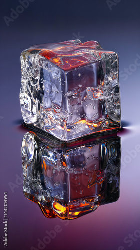 Macro View of Melting Ice Block