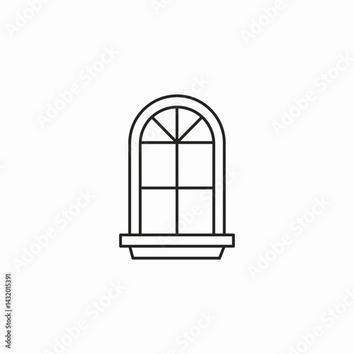 arched window icon sign vector