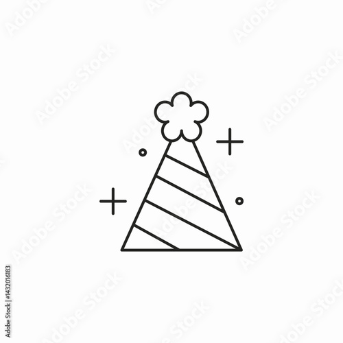 birthday hat fun icon sign vector