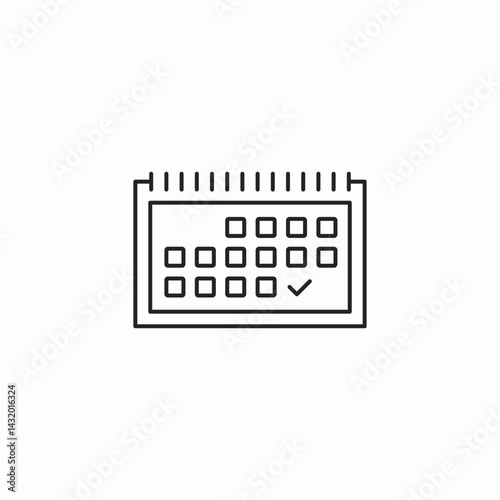 calendar checkmark icon sign vector