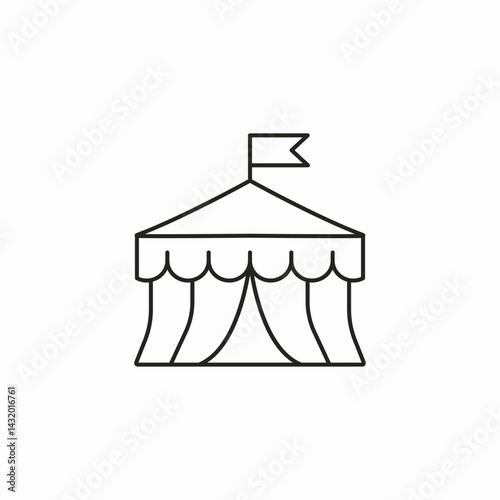 circus tent festive icon sign vector