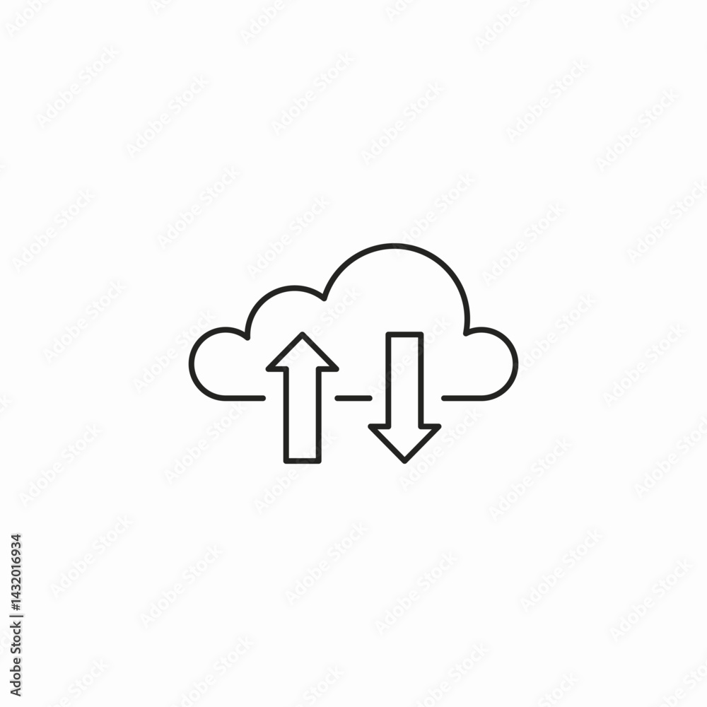 cloud upload unload data icon sign vector cloud upload unload data icon sign vector