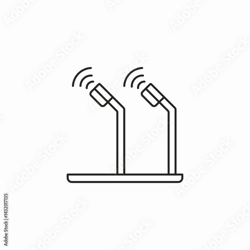 conference broadcast communication icon sign vector