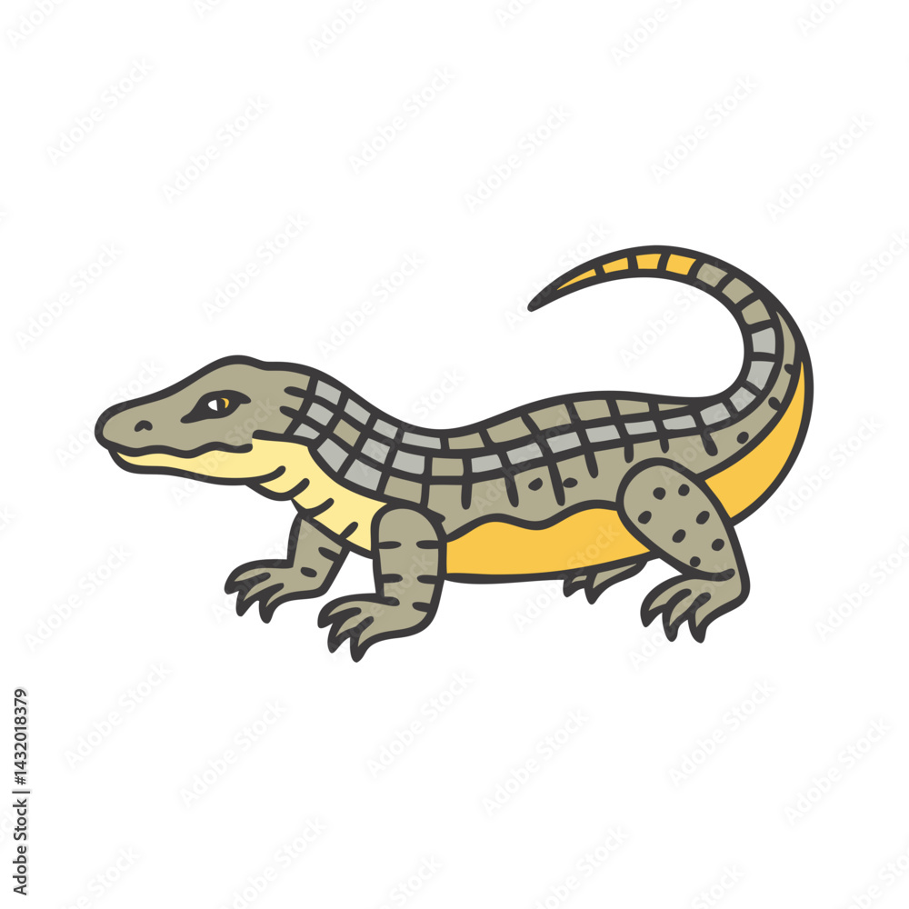 Fototapeta premium Illustration of a reptile alligator crocodile gator animal wildlife predator swamp zoo creature reptile