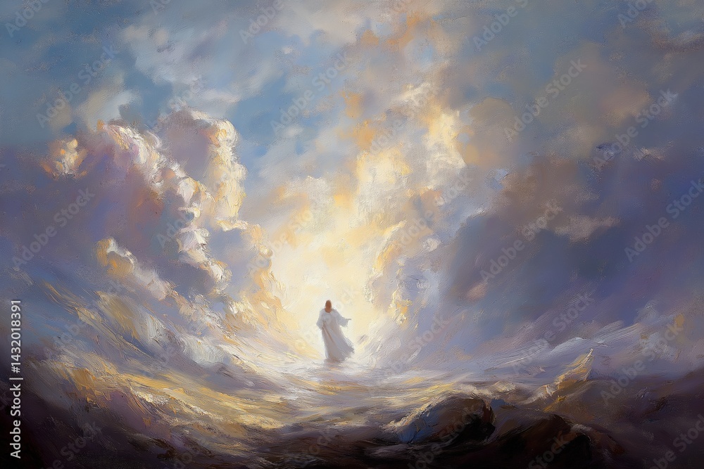Jesus Rising from Tomb at Dawn