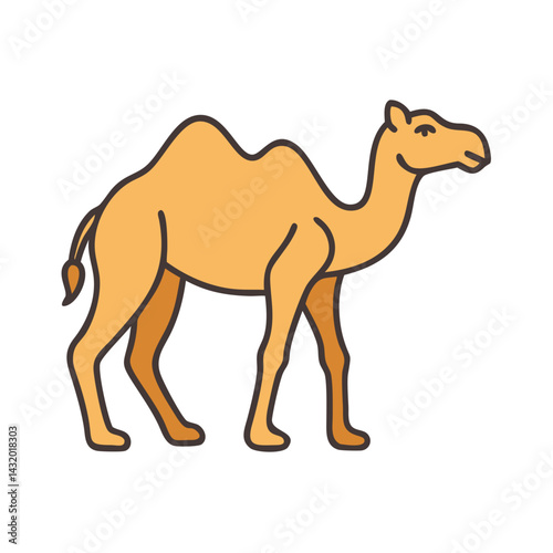 Camel illustration desert animal mammal wildlife africa safari arabian dromedary bactrian art design drawing graphic vector image