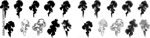 Abstract depiction of swirling smoke patterns from incense sticks in a minimalistic design setting
