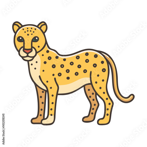 Illustration of a cheetah animal wild cat feline predator mammal wildlife safari africa zoo spotted