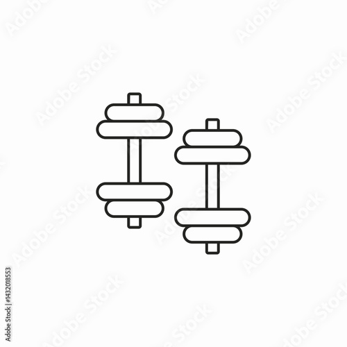 dumbell gym icon sign vector