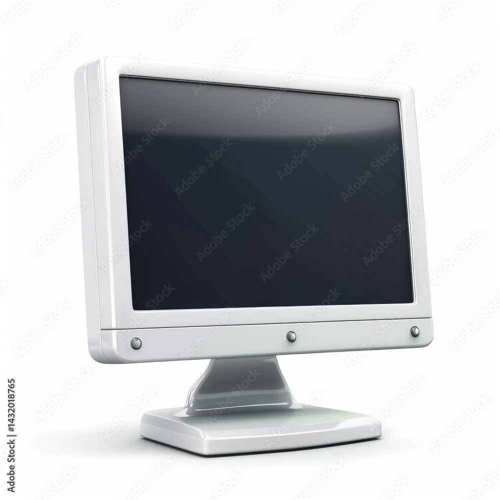 Modern white computer monitor image. Modern white computer monitor image.