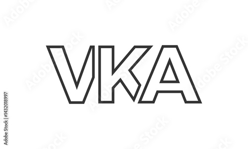 VKA logo design template with strong and modern bold text. Initial based vector logotype featuring simple and minimal typography. Trendy company identity.