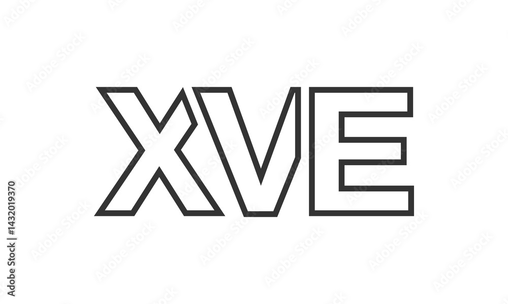 Obraz premium XVE logo design template with strong and modern bold text. Initial based vector logotype featuring simple and minimal typography. Trendy company identity.
