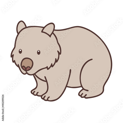 Illustration of wombat cute wombat cartoon wombat australian animal wombat wildlife australia wombat