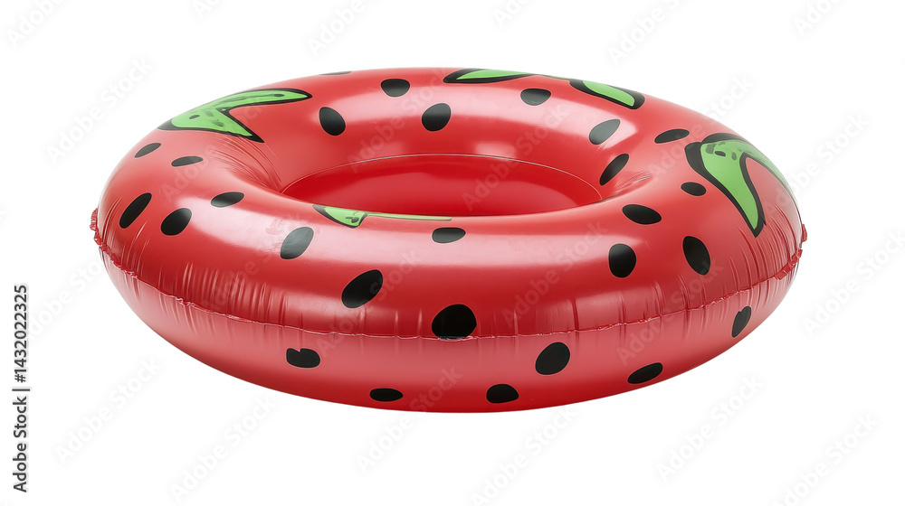 Swimming ring watermelon isolated on white transparent background