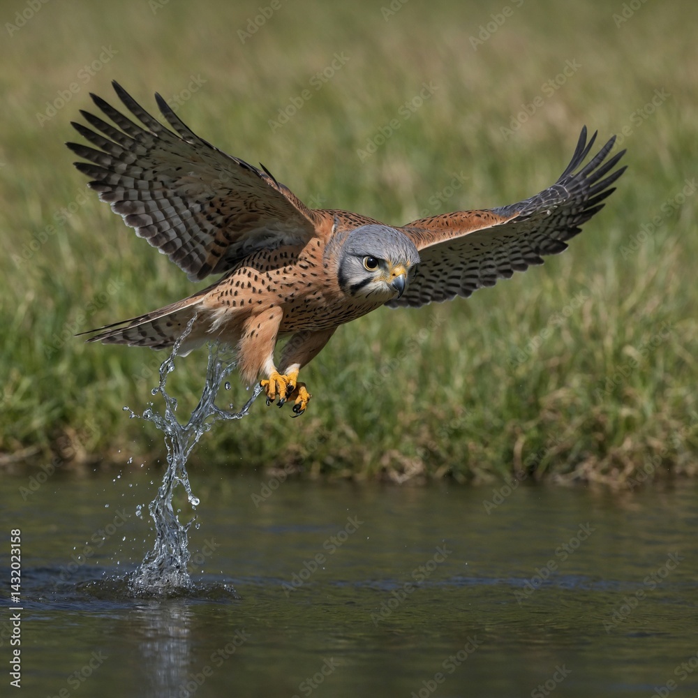 Fototapeta premium Capture a kestrel mid-dive with sharp focus.