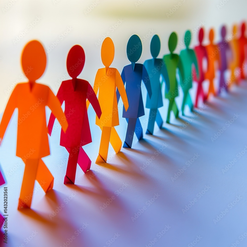 Obraz premium Shifting population dynamics and changing demographics are leading to the transformation of human group composition in society, creating a multicultural international tolerance celebration
