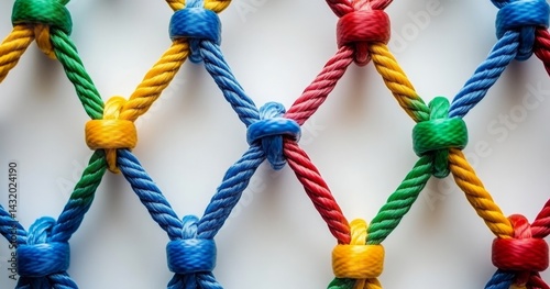 The unity and teamwork concept is illustrated by diverse ropes united in strength and solidarity, representing a sense of belonging and togetherness in a team business support structure