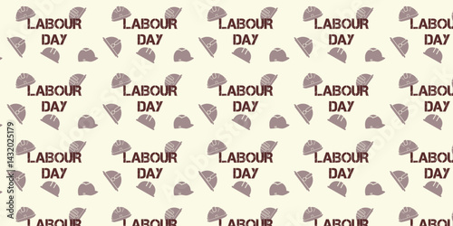 seamless pattern with construction worker's helmet element. International worker day background