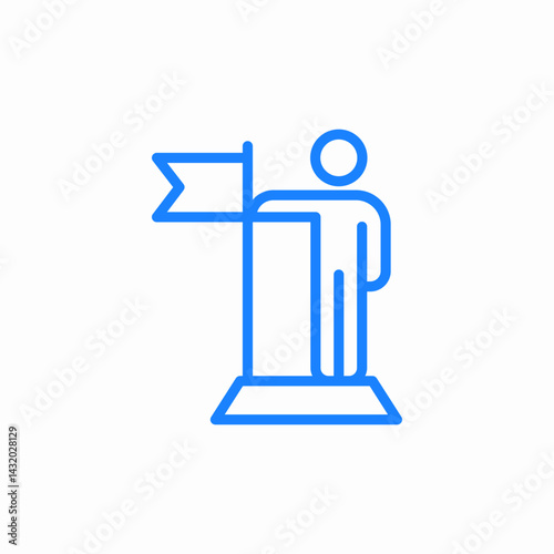 achievement flag person icon sign vector