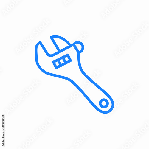 adjustable wrench icon sign vector