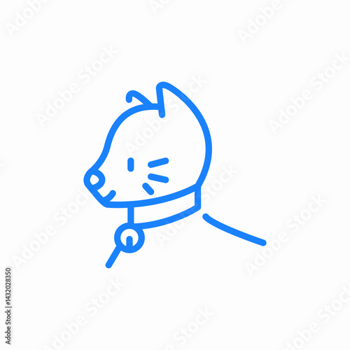 cat chain pet icon sign vector