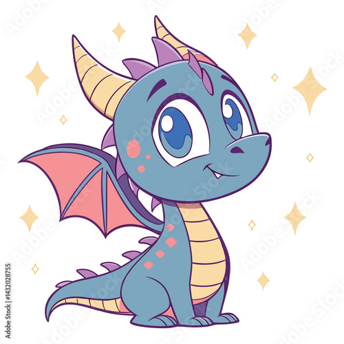 Cute cartoon vector illustration of a funny fish character design