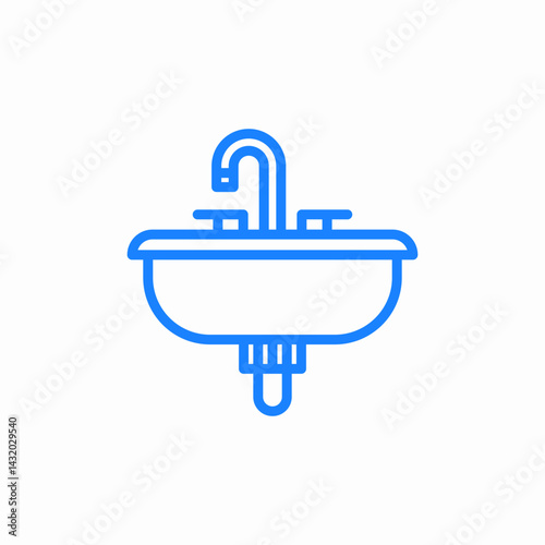 faucet bathroom icon sign vector