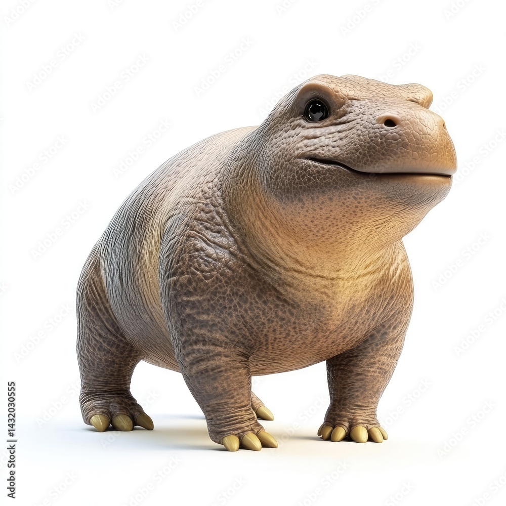 Naklejka premium 3D model of a prehistoric amphibian.