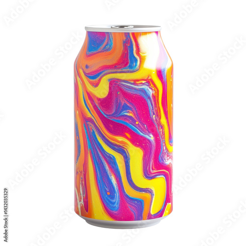 Obraz na płótnie colourfull aluminum soda can isolated on white transparent background w salonie